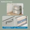 Foldable Large Capacity Storage Box with Handles, Visible Dustproof Organizer for Clothes & Quilts