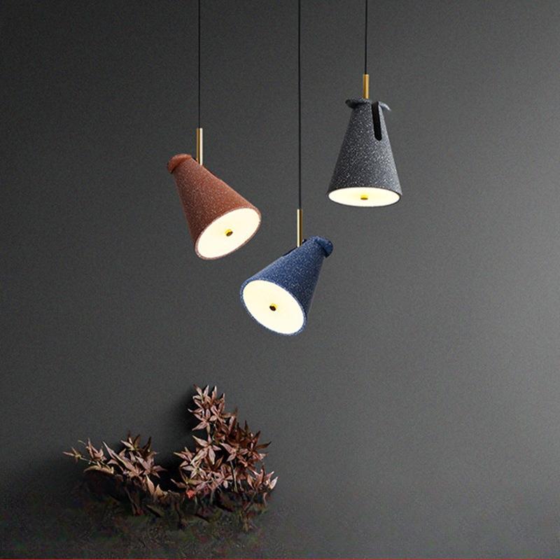 Nordic Minimalist Chandelier Creative Iron Art Stone Lamp Bedroom Living Room Restaurant Lamps Hotel Cafe LED Lightings Fixtures