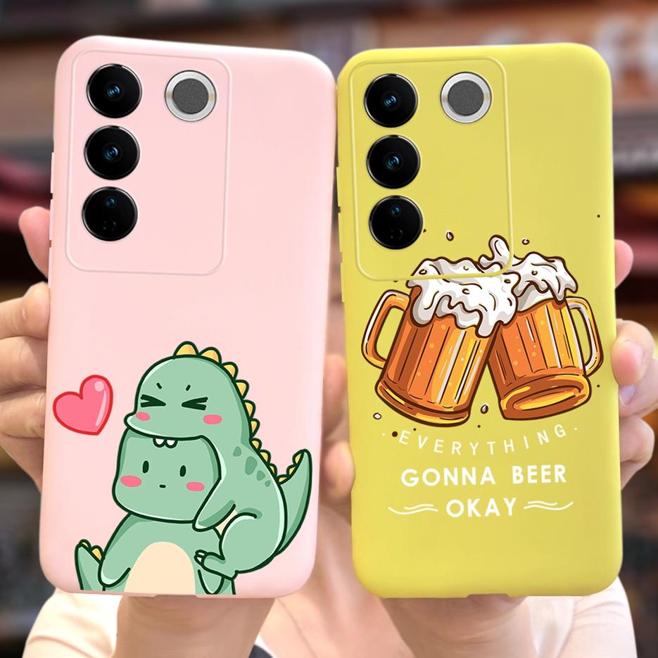 For Vivo V27 Case Vivo V27e V2237 Cute Fashion Painted Cover Soft Silicone Phone Case For Vivo V27 Pro V 27 V27e Back Cover Bags