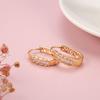 Kinel New Fashion Natural Zircon Hoop Earrings Women 585 Rose Gold Hollow Flower Drop Earrings Fine Wedding Party Jewelry