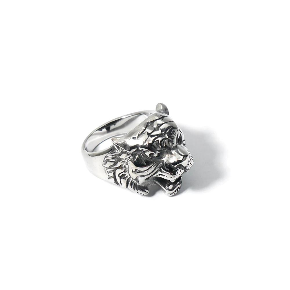 Anillo Sello Cabeza de Tigre de Acero Inoxidable de Alta Calidad Hip Hop Vintage Atrevido Anillos de Animales para Joyería de Hombres de Moda
