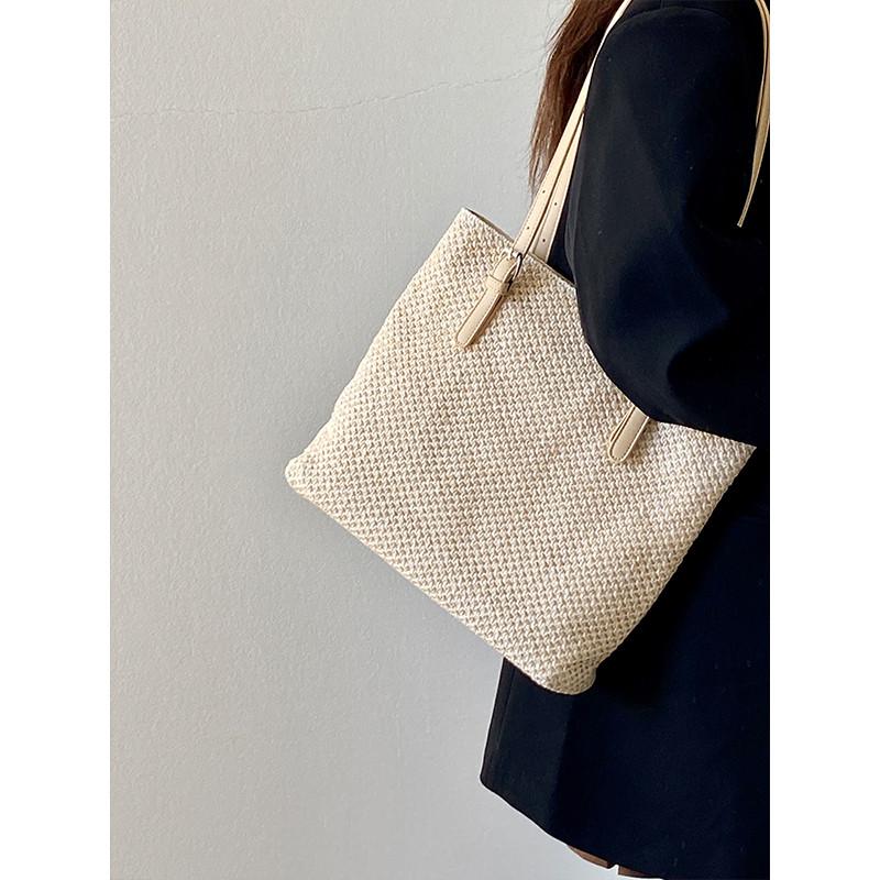 IELGY Straw Large Capacity Tote Bag Leisure Vacation