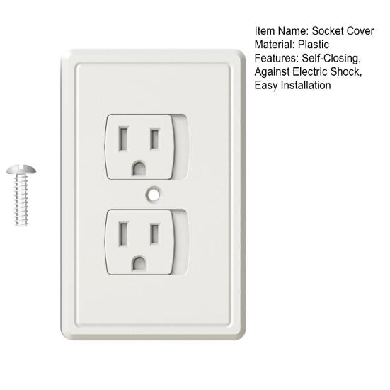 Socket Cover Self-Closing Against Electric Shock Hide Electricity Childproof Keep Safe Child Safety Wall Socket Plug Outlet Cover Household Supplies