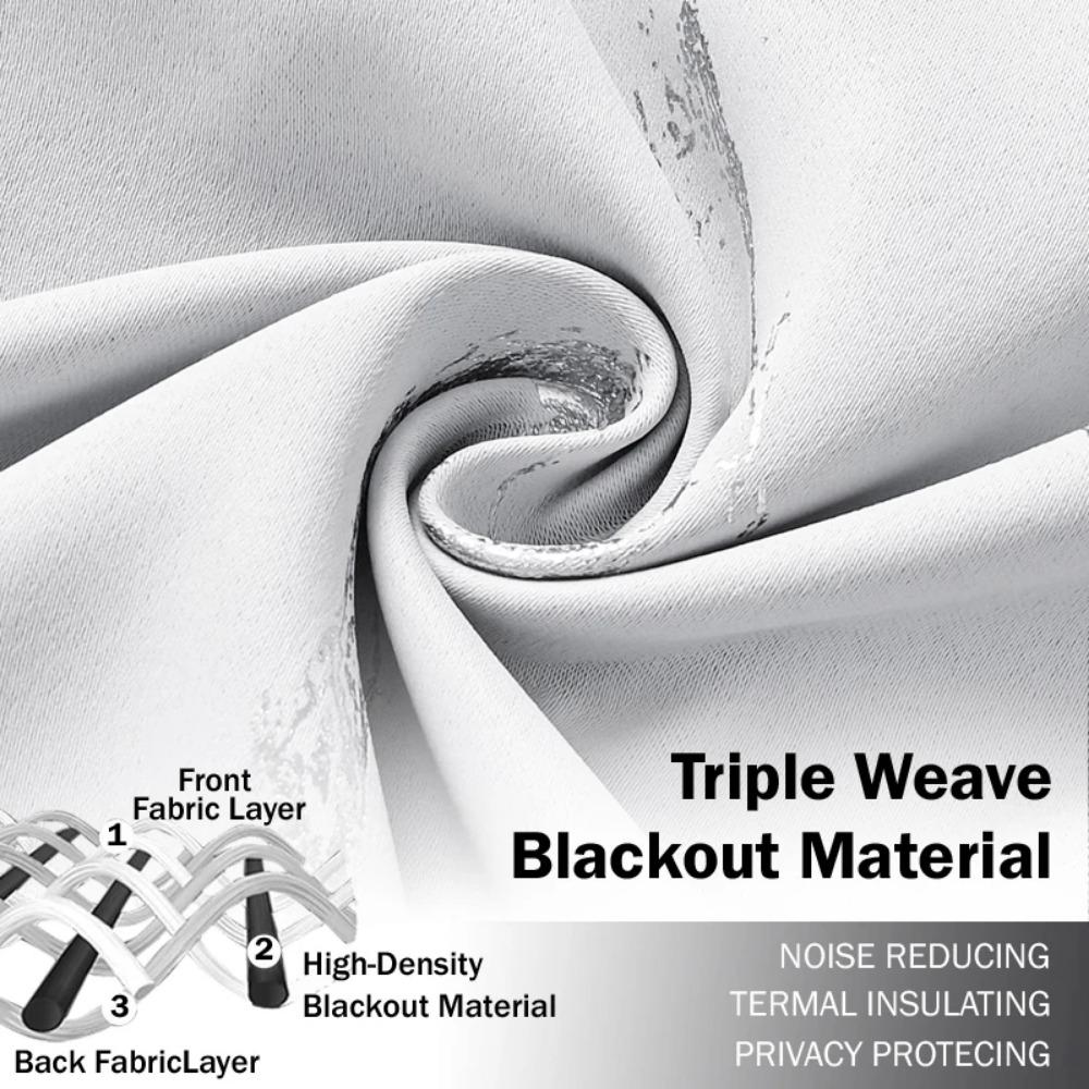 Gold/Silber bedruckte Verdunkelungsvorhänge für Fenster im Wohnzimmer und Schlafzimmer, hohe Schattierung, Türverdunkelungsvorhänge, dicke Jalousien