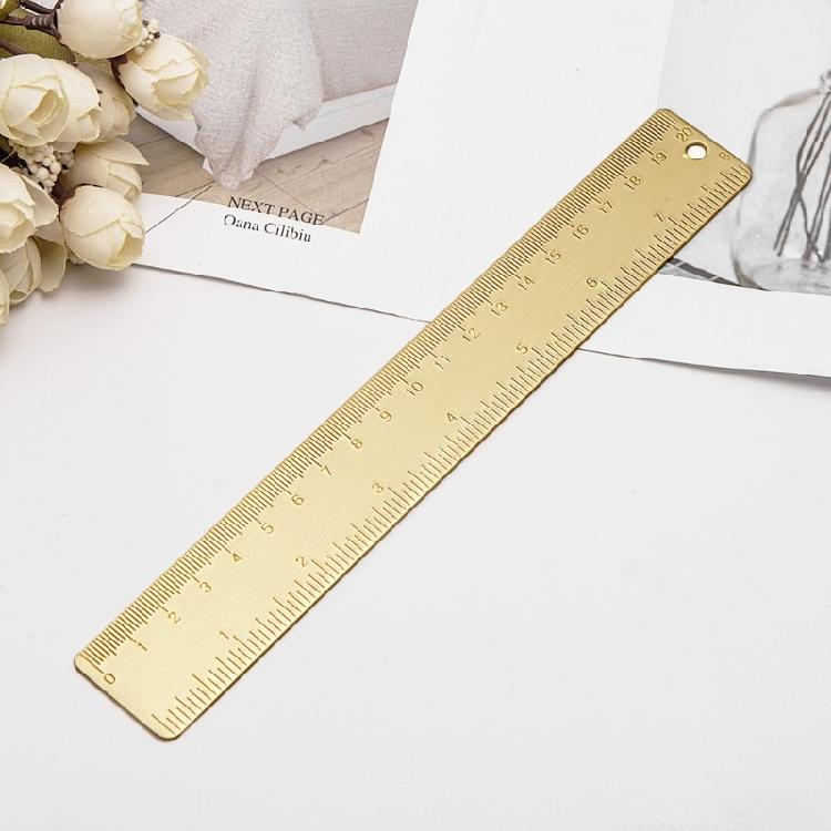 20cm Gerader Lineal Messinglineal Zeichenwerkzeug Schreibtischzubehör Schülerbedarf