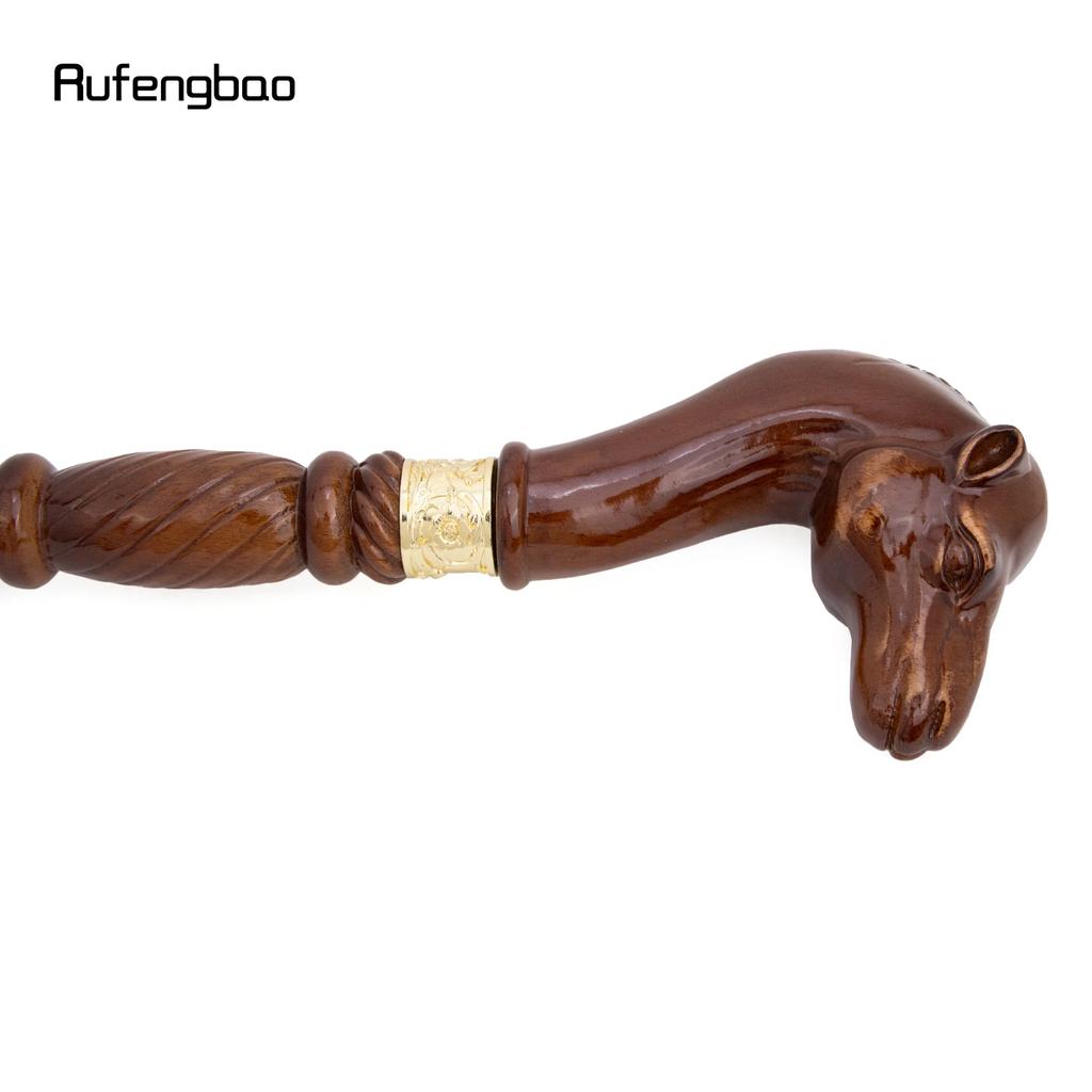 Camel Brown Wooden Fashion Walking Stick Decorative Vampire Cospaly Party Wood Walking Cane Halloween Mace Wand Crosier 94cm