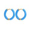 Fashion Fine Jewelry Earrings 2023 Women Simple Small 12mm Huggie Cartilage 18K Gold Plated Stainless Steel Enamel Hoop Earrings