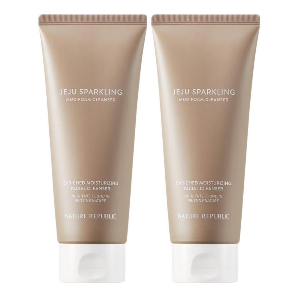 Nature Republic Jeju Sparkling Mud Foam Cleanser, Deep Pore Purifying & Exfoliating, 150ml (Pack of 2)