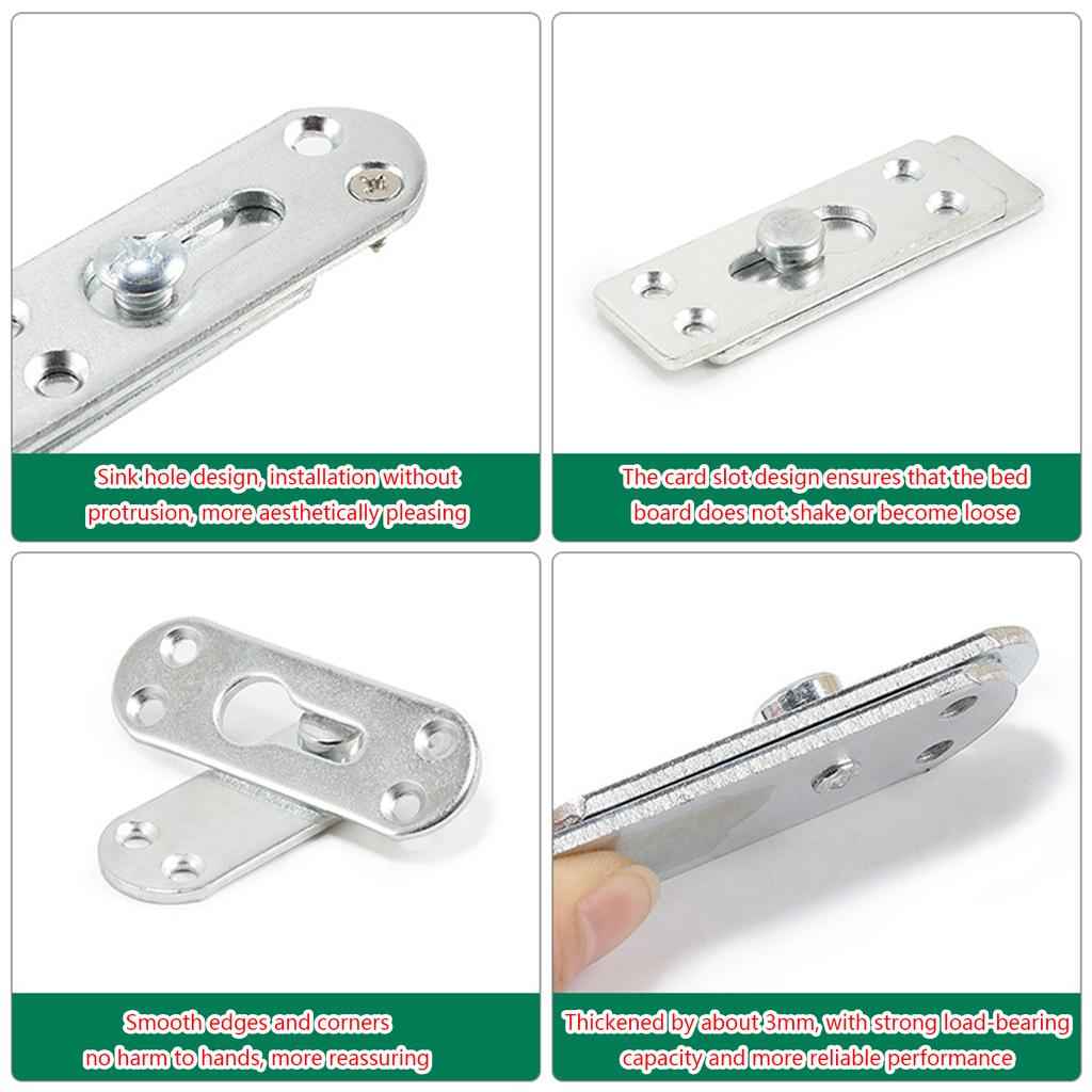 Innovative Bed Hook Connectors Strong & Reliable Bed Frame Brackets for Secure Bed Rails & Headboards 4 Pairs/set