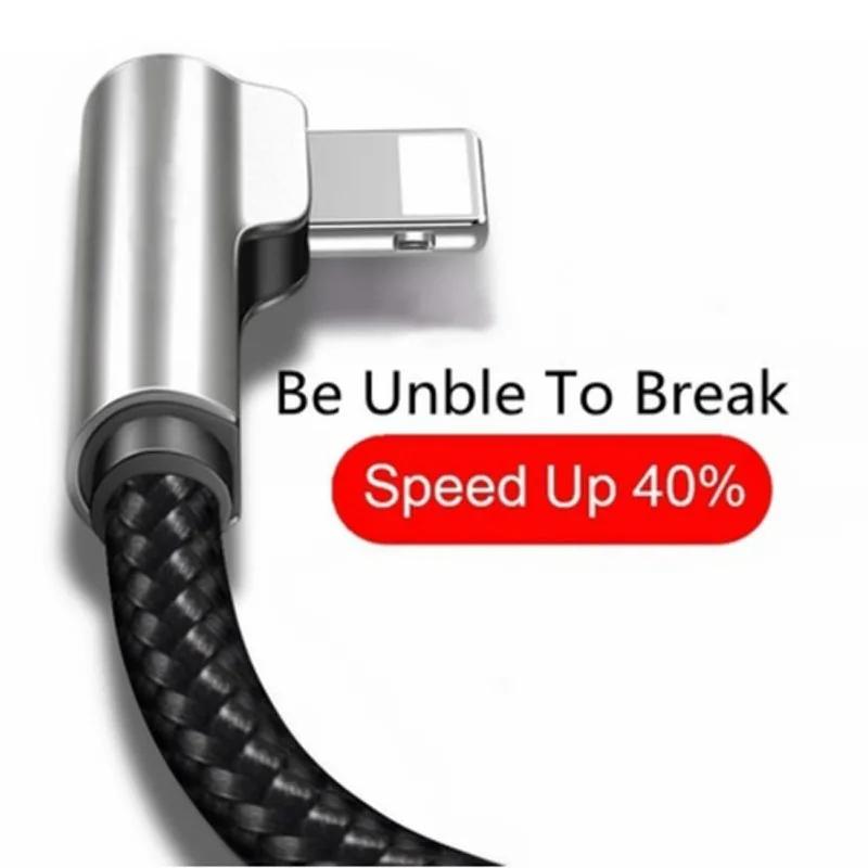 New USB Cable Reversible 90 Degree Cords Fast Charging for Android or IOS Devices