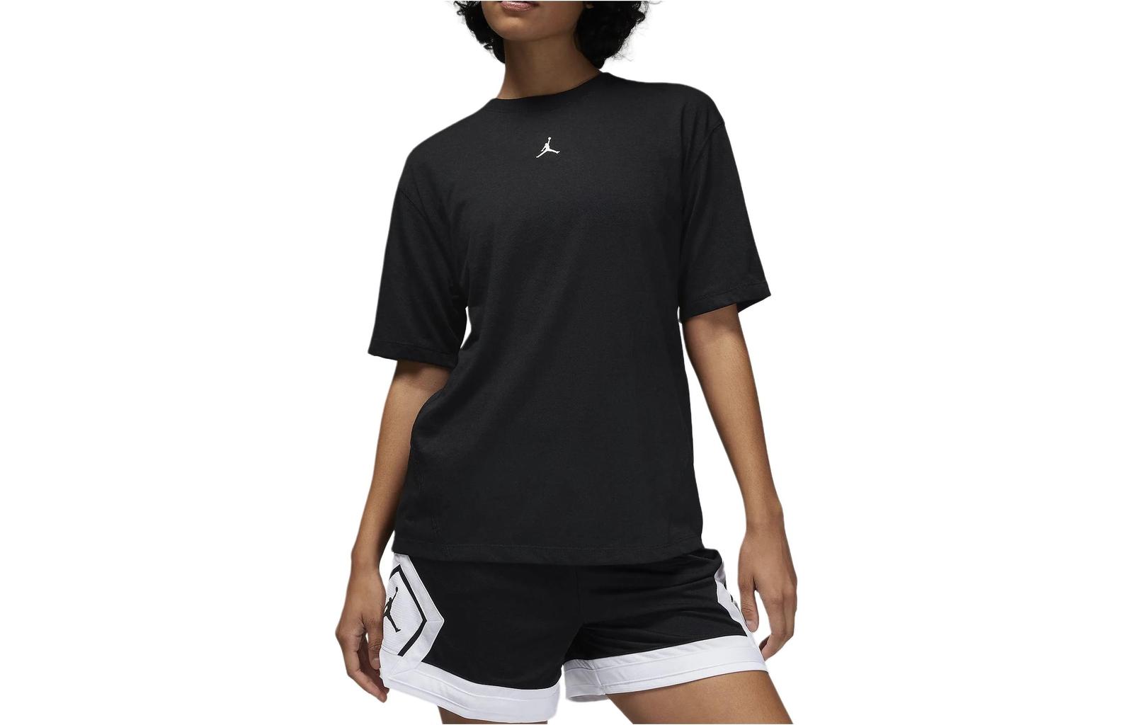 Jordan Solid Color Crew Neck Short Sleeve Drop Shoulder T-Shirt FN5117-010 S