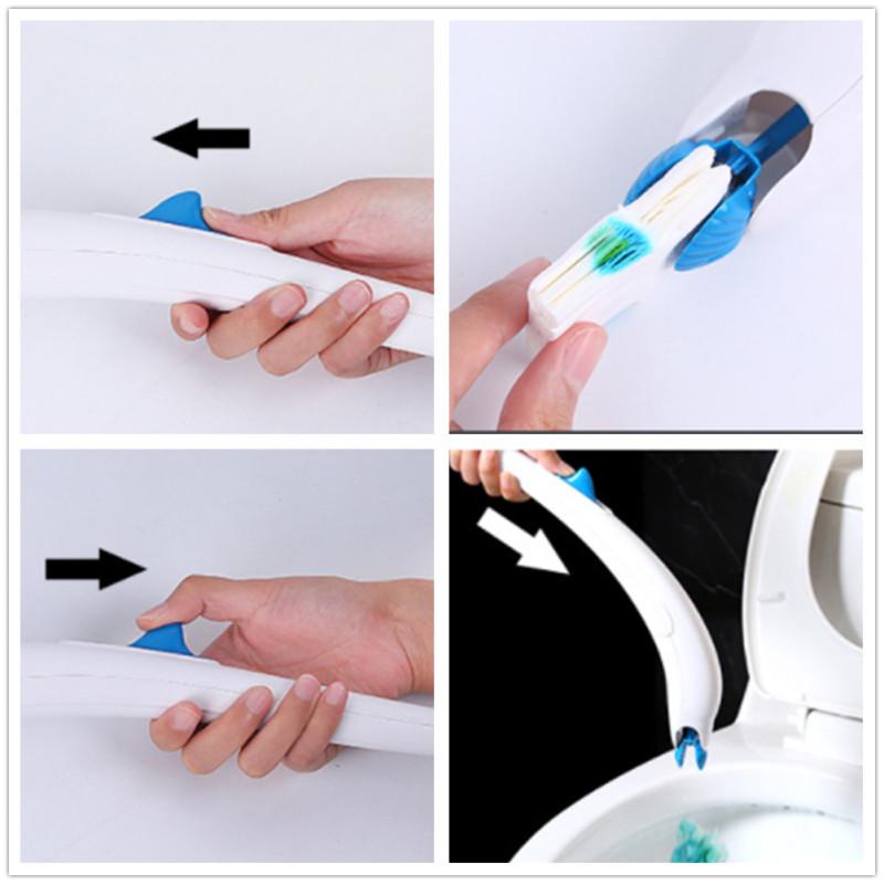 Disposable Toilet Brush Long Handle Toilet Bowl Brush without Dead Angle Cleaning Set Home Bathroom