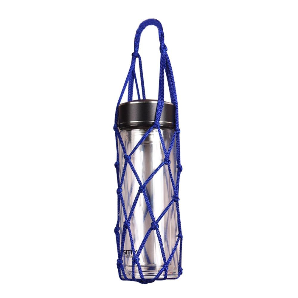 

Hand Woven Water Cup Mesh Bag Manual Weave Cup Sleeve Can Be Suspended Mesh Design Mesh Bag For Sport Camping Accessories темно-синий
