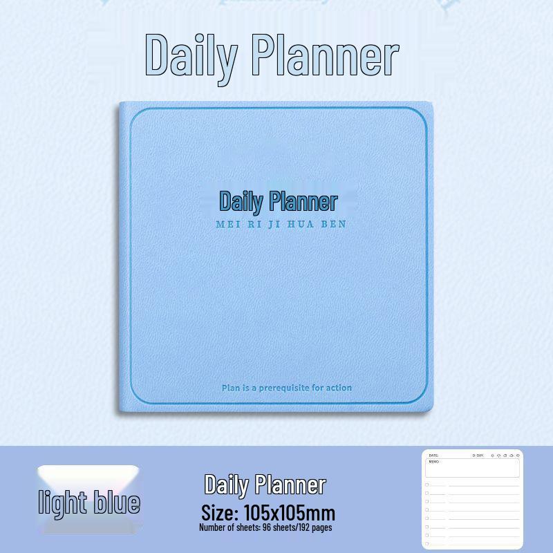 

Mini Daily Planner Pocket Notebook: Compact Self-Discipline Check-in Square Square синий