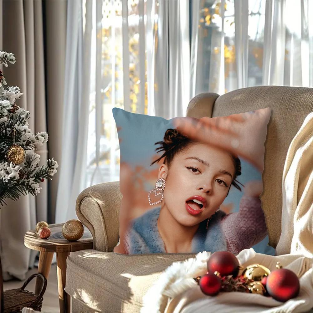 O-Olivia Singer R-Rodrigo Pillow Case Square Pillow Bedroom Sofa Leisure Comfort Cushion Car Living Room Home Decoration 40X40