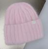 Women'S Big Size Rabbit Fur Blended Beanie Winter Hat Soft Thick Ear Protection Windproof Baggy Knit Cap For Outdoor
