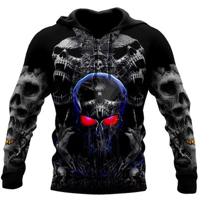 Felpe con cappuccio con stampa teschio da uomo Moda autunnale Nuove felpe con cappuccio stile hip-hop retrò Street Trend Pullover comodo per il tempo libero