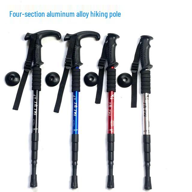 Aluminum Alloy Telescopic Trekking Poles with Shock Absorption and T-Handle