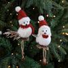 Cute Fluffy Plush Bird Christmas Tree Ornament Furry Foam Bird Figurine with Red Hat And Scarf for Desk Holiday Decoration