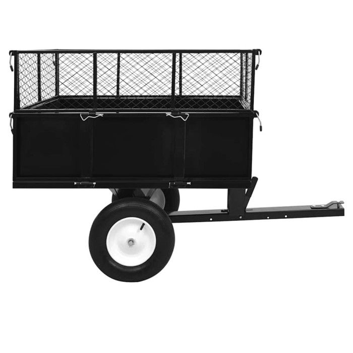 VidaXL Tipping Trailer for Lawn Mower Transport Cart Soil Compost Building Materials Tasks of 145813