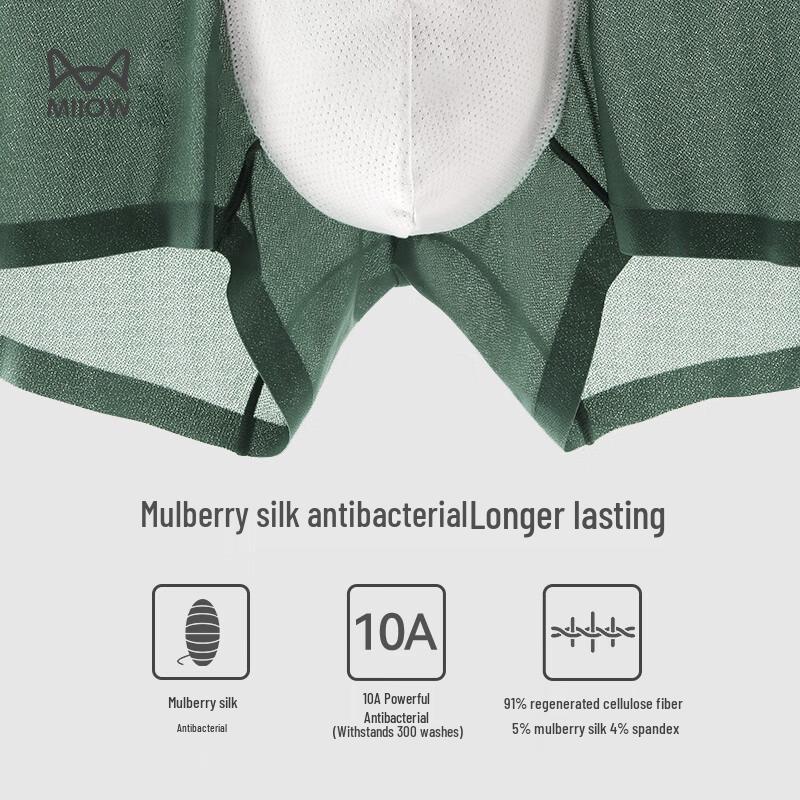 Miiow Men's Ice Silk Ultra-Thin Boxer Briefs (4-Pack)