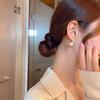 Korean Fashion 925 Silver Pearl Drop Earrings For Women