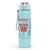 1PC Light grey faded blank textured print 750ml colorful plastic sports water bottle leakproof pop up lid with straw for outdoor work home use