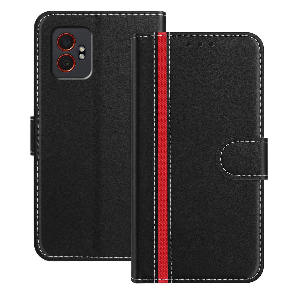 For Samsung Galaxy XCover7 Pro Phone Cases Wallet Stand Color Splicing Leather Cover with Magnetic Clasp