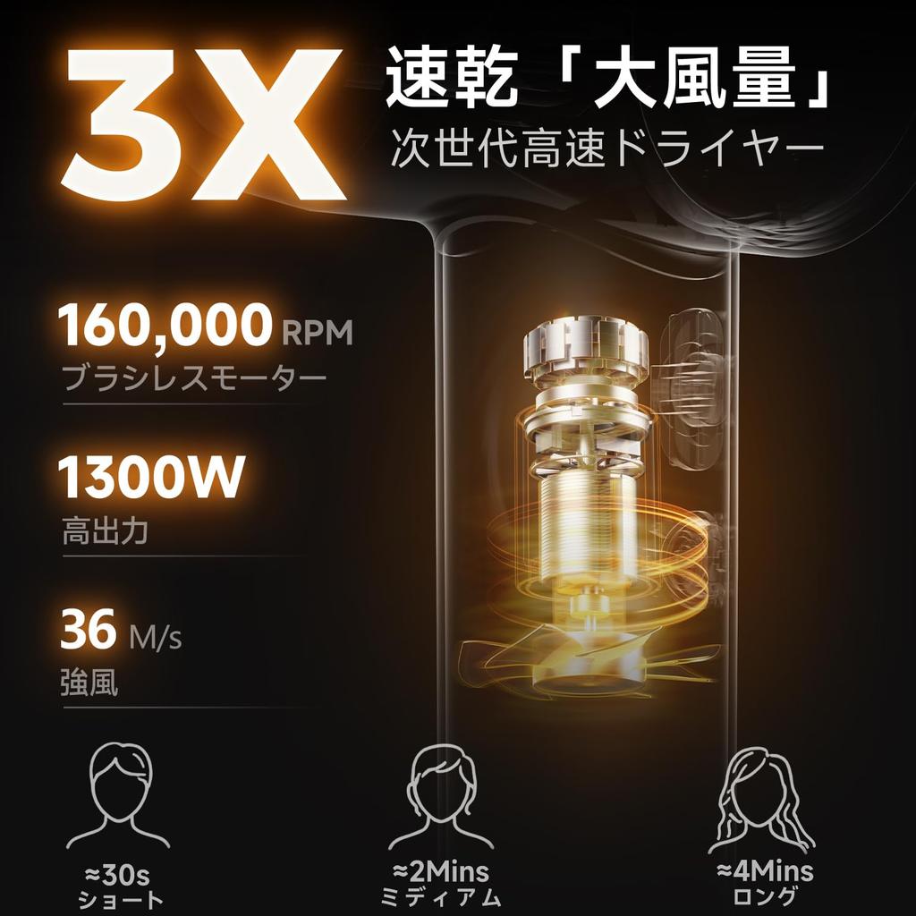 Revolutionary Hair Instant 500 Million Negative Static NTC Temperature Control Constant Temperature Hair Quiet Overheat Improves Hair and Prevents 4