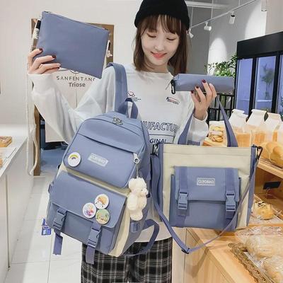 Harajuku Ulzzang Kórejský Štýlový Batohový Set pre Študentov - Lesná Séria
