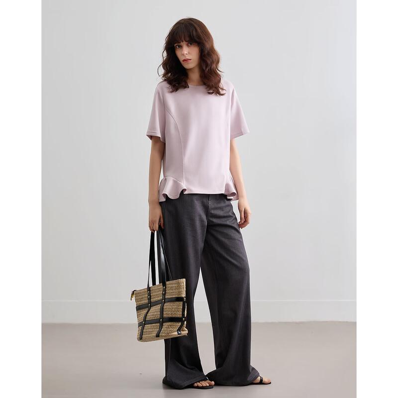 Demana Women's Ruffle Hem Short Sleeve T-Shirt