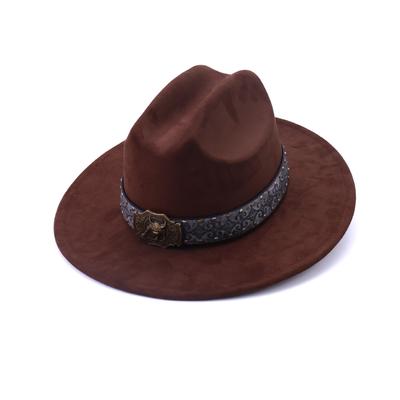 European, American and Western Cowboy Hat Autumn and Winter Top Hat Jazz Hat Felt Hat Old Cow Head Wool Hat Men and Women