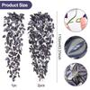Artificial Hanging Flowers for Outdoors, Fake Hanging Plants Pothos Vines with Purple Flowers for Wall Home Living Room Indoor Outdoor Decor