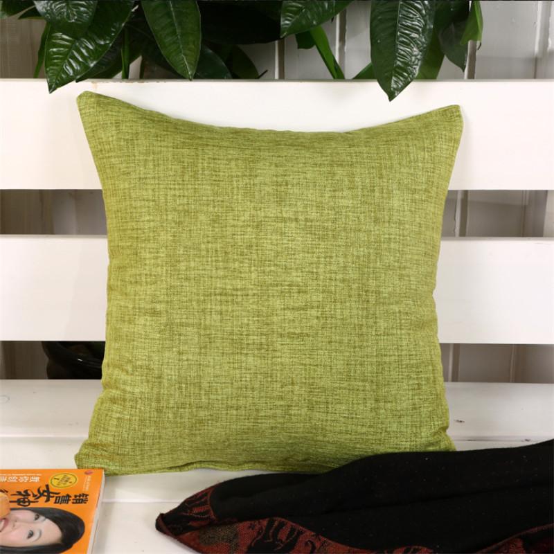 

45x45cm Thicken High Quality Solid Color Linen Sofa Cushion Cover Living Room Throw Pillowcase Home Decoration 45x45cm зелёный