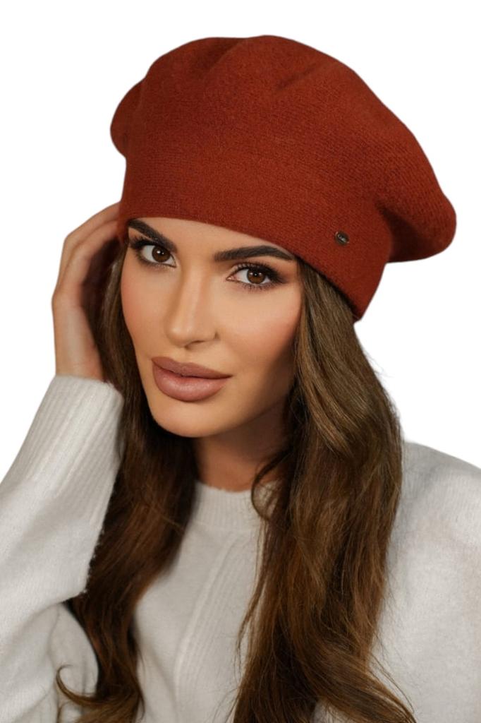 Women' Winter Wool Beret, Red Color - Kiang