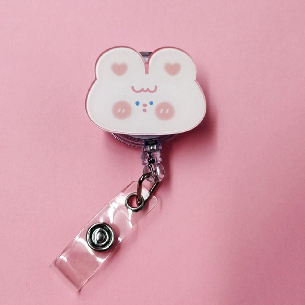 

Выдвижной милый бейдж-ролик с кроликом, в анималистическом стиле, выдвижной бейдж-ролик с кроликом, держатель для карт style 8