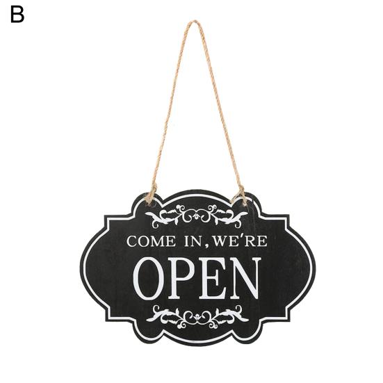 Rustic Business Sign Wooden Open And Closed Sign Double Sided Vintage Open Sign with Rope for Coffee Shop Restaurant Bar Door Window