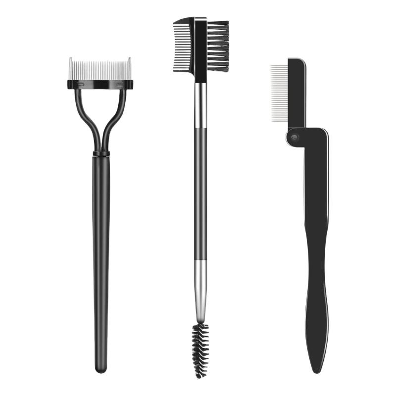 

3PCS Eyelash Comb Lash Separator Brow Brush & Eyebrow Spoolie for Removes Clump Mascara Professional Eye Makeup Tools