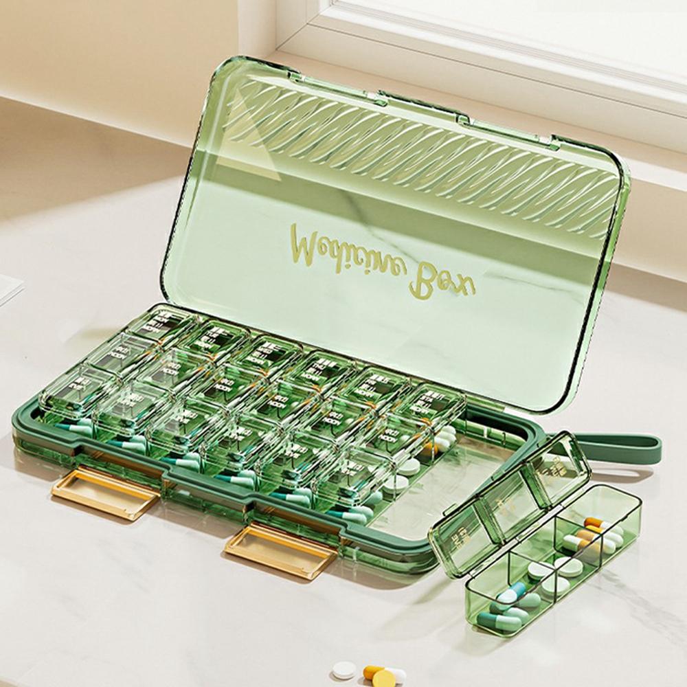 Pill Organizer 7 Day Weekly Medicine Box Portable Pill Container with Lid Multi Compartment for Travel/Home