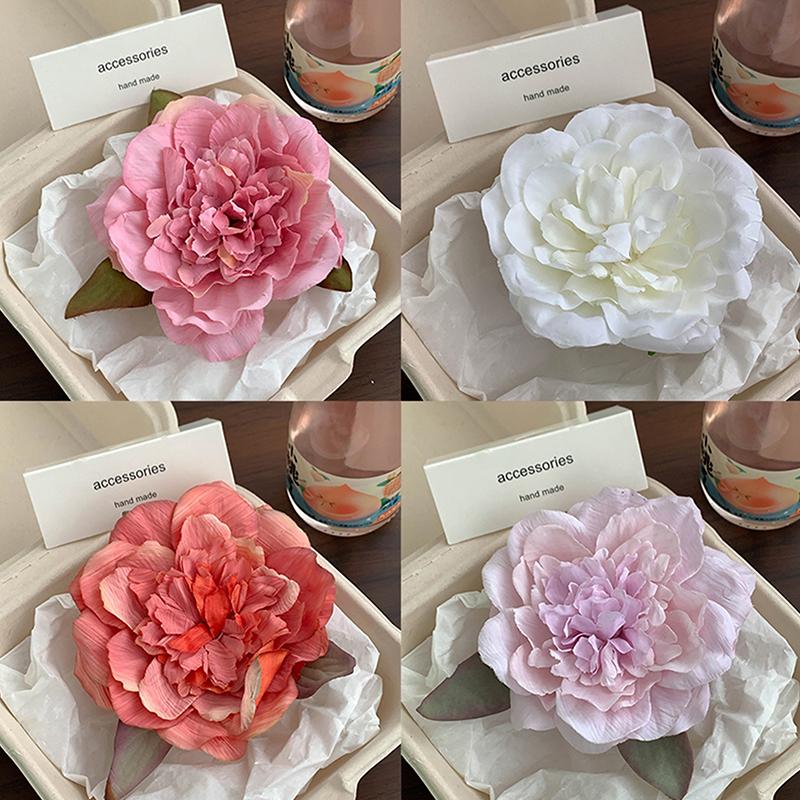 New Bohemia Big Peony Flower Hair Clip Vintage Side Barrettes Hairpins Hairgrip For Women Hair Accessories Fashion Headwear