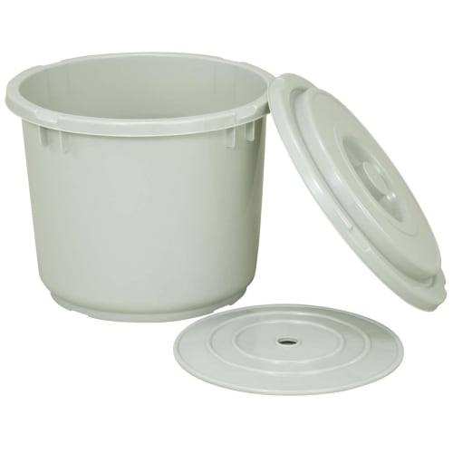 TONBO Shinki Gosei Einmachbehälter mit Deckel, Typ 5, Grau, Durchmesser 24cm x Höhe 19.5cm, Hergestellt in Japan