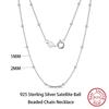 Effie Queen 100% 925 Silver Basic Chain Necklaces Box/Snake/Chopin/Figaro Beaded Chain 40-60cm Unisex DIY Casual Wear