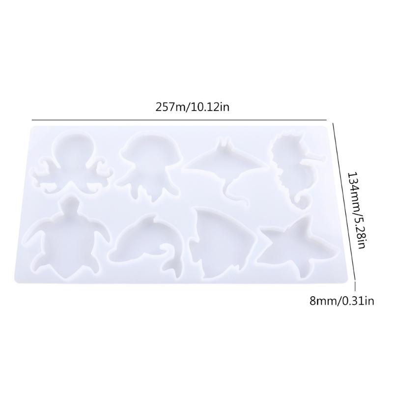 Silicone Keychain Molds Marine Animals Shaped DIY Handmade Accessories for Child