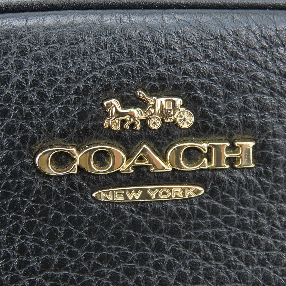 Used COACH Shoulder Bag F73952 leather black Diagonally hung
