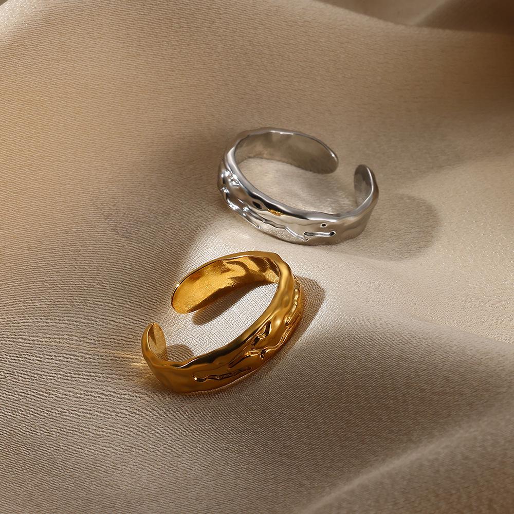 Stainless Steel Geometric Irregular Snake Ring