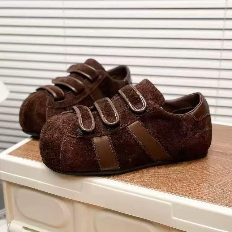 Platform shell head board shoes women's 2025 new autumn stupid big head bread shoes versatile flat bottom casual women's shoes