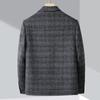 New Jacket Men's Lapel Middle-aged Dad's Autumn and Winter Plaid Jacket Casual Versatile