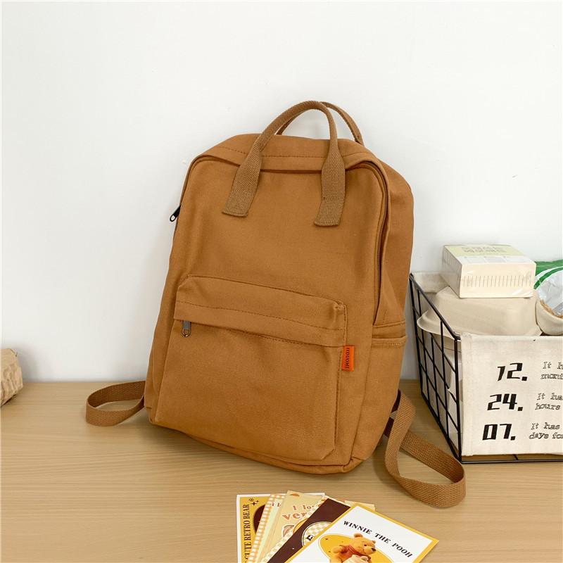 

Однотонний шкільний рюкзак великої ємності. Жіночий рюкзак для учнів середньої школи коричневий