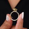 Huitan Fashion Contracted Yellow Cubic Zirconia Rings for Women Gold Color Band Luxury Trendy Wedding Band Accessories Jewelry