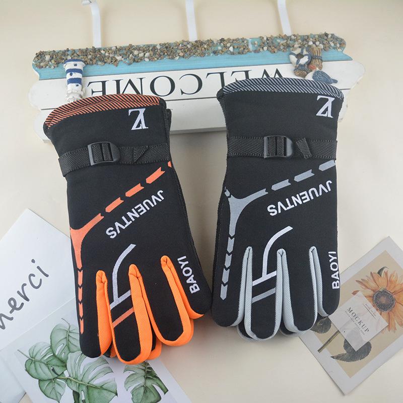 New Winter Men's Warm Fleece Stair Cloth Cycling Gloves